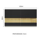 Ver imagem 3 de Armário de Cozinha Aéreo 100% MDF 120 cm 2 Portas Vidro Reflex Branco/Preto Acordes Madesa