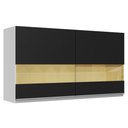 Ver imagem 1 de Armário de Cozinha Aéreo 100% MDF 120 cm 2 Portas Vidro Reflex Branco/Preto Acordes Madesa