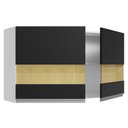 Ver imagem 5 de Armário de Cozinha Aéreo 100% MDF 120 cm 2 Portas Vidro Reflex Branco/Preto Acordes Madesa