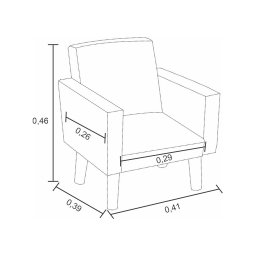 Mini Poltrona Cadeira Infantil Nina de Criança Suede Azul Marinho Pés Palito - 3