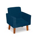 Ver imagem 2 de Mini Poltrona Cadeira Infantil Nina de Criança Suede Azul Marinho Pés Palito