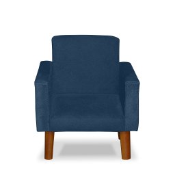 Mini Poltrona Cadeira Infantil Nina de Criança Suede Azul Marinho Pés Palito - 2