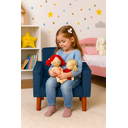 Ver imagem 1 de Mini Poltrona Cadeira Infantil Nina de Criança Suede Azul Marinho Pés Palito