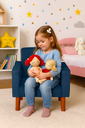 Ver imagem 1 de Mini Poltrona Cadeira Infantil Nina de Criança Suede Azul Marinho Pés Palito