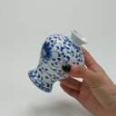 Ver imagem 3 de Vaso Decorativo de Cerâmica Azul 11x8x8cm Enfeite Sala Mesa Estante Aparador