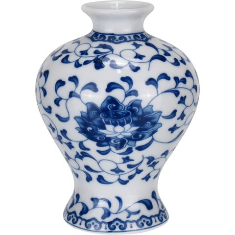 Vaso Decorativo de Cerâmica Azul 11x8x8cm Enfeite Sala Mesa Estante Aparador