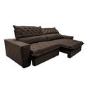 Ver imagem 7 de Sofá Retrátil e Reclinável 2.55m Molas Ensacadas Cama inBox Spazus com Bordado 3D Velusoft Café