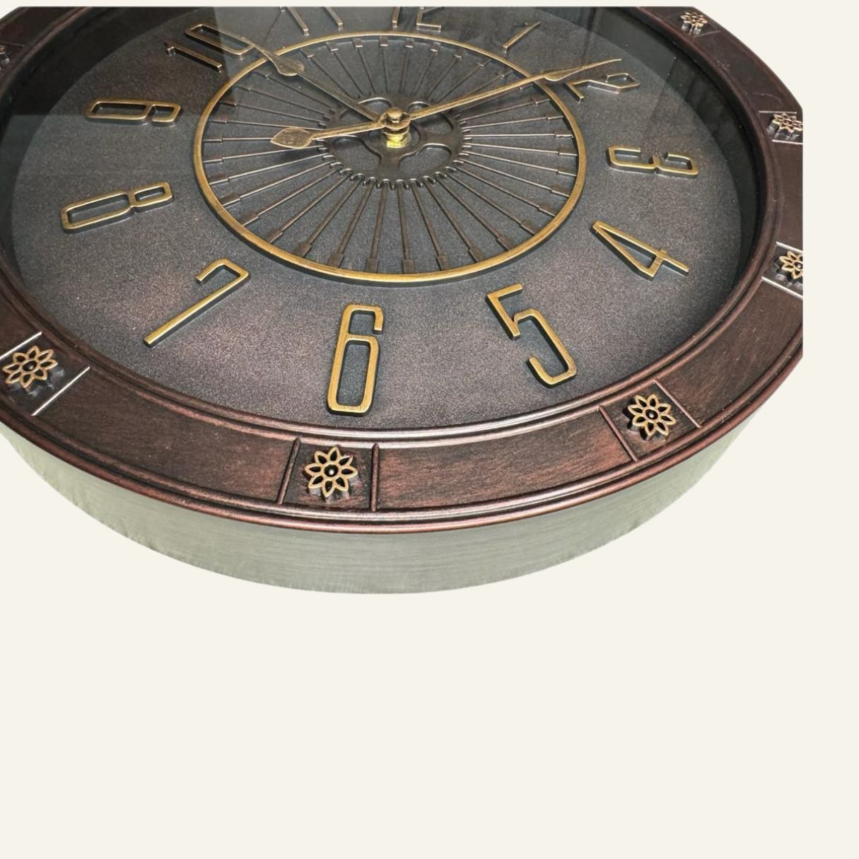 Relógio de Parede Estilo Colonial Cor Bronze Vintage Grande Imporiente Relógio de Parede Grande Bron - 7