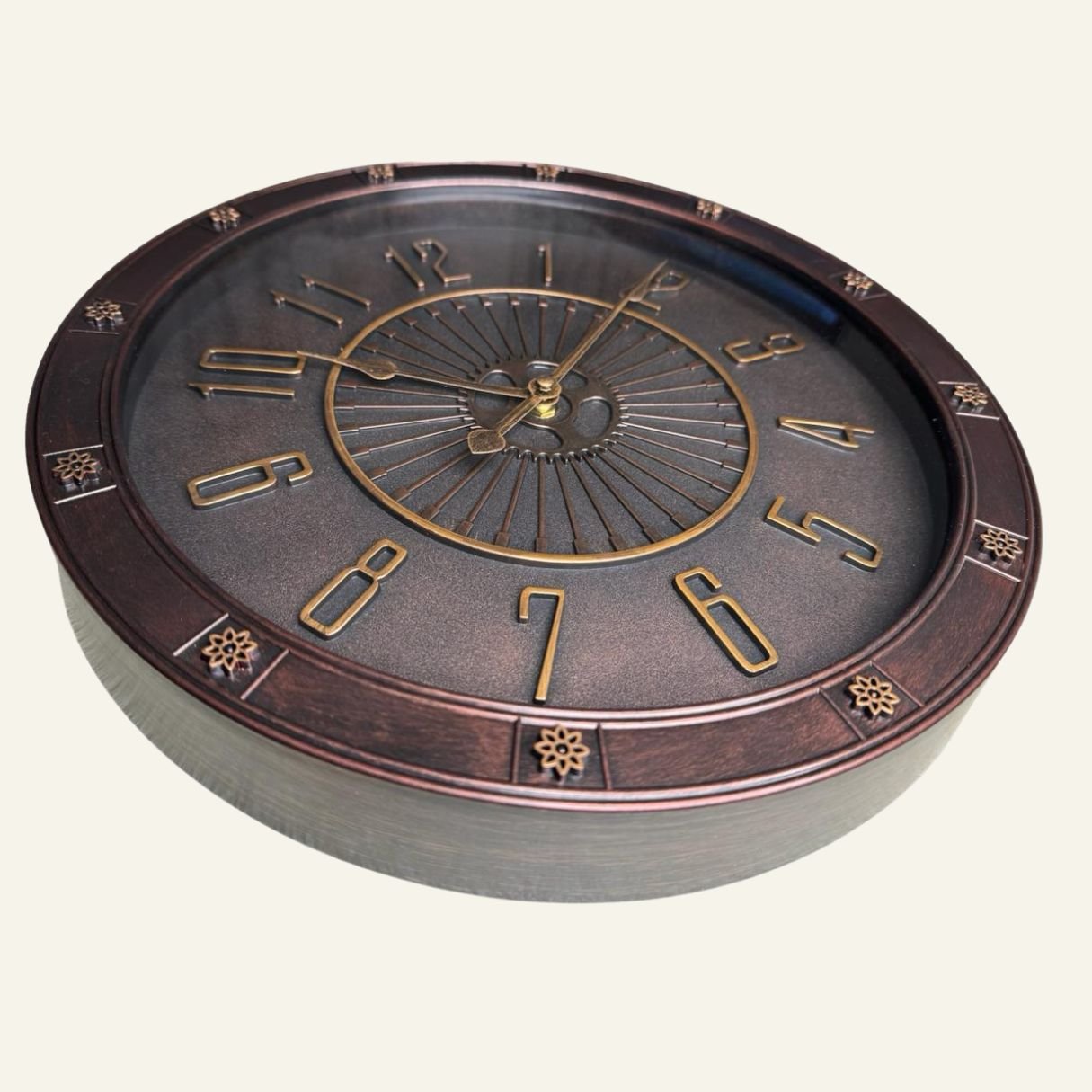 Relógio de Parede Estilo Colonial Cor Bronze Vintage Grande Imporiente Relógio de Parede Grande Bron - 6