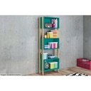 Ver imagem 3 de Estante Livreiro de Escritório RT3093 c/ 3 Nichos Rustico/Branco - Movelbento