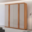 Ver imagem 1 de Guarda Roupa Solteiro Severo 100% MDF 4 Portas e 2 Gavetas Yescasa Laranja/Marromle/Off White