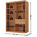 Ver imagem 3 de Guarda Roupa Solteiro Severo 100% MDF 4 Portas e 2 Gavetas Yescasa Laranja/Marromle/Off White