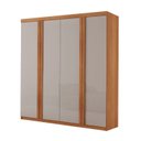 Ver imagem 2 de Guarda Roupa Solteiro Severo 100% MDF 4 Portas e 2 Gavetas Yescasa Laranja/Marromle/Off White