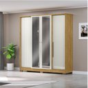 Ver imagem 1 de Guarda-roupa Casal 4 Portas 2 Gavetas com Espelho Mônaco