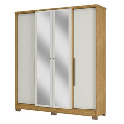 Guarda-roupa Casal 4 Portas 2 Gavetas com Espelho Mônaco - 7