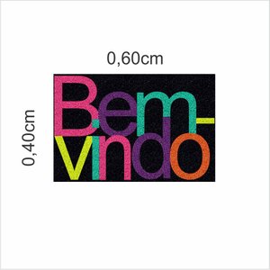Tapete Capacho Divertido Bem Vindo Colorido