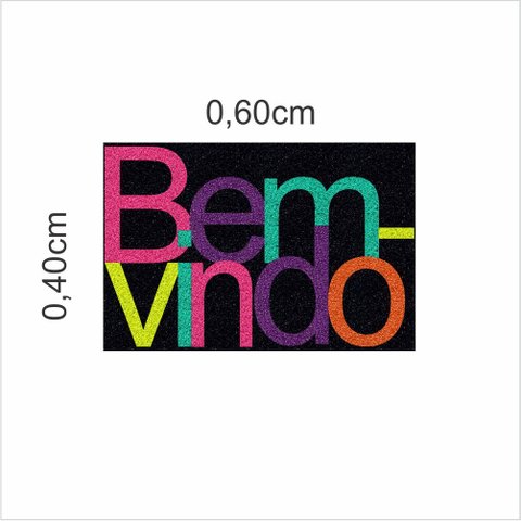 Tapete Capacho Divertido Bem Vindo Colorido