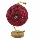 Ver imagem 4 de Luminaria Abajur Cupula Lua Bola Base Madeira Decoraçao Rustica Casa Quarto Escritorio Casa Mesa