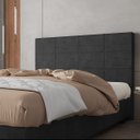 Ver imagem 1 de Cabeceira Estofada Casal Queen Size 160 Cm Marte Veludo Preto Skybox