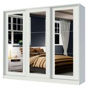Ver imagem 2 de Guarda-roupa Casal 100% Mdf Madesa Eros 3 Portas de Correr de Espelho - Branco