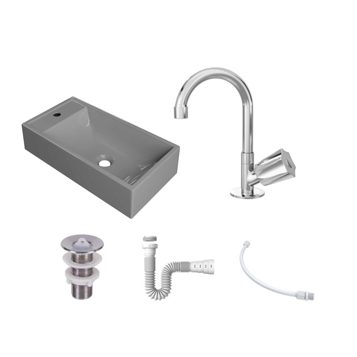 Kit Cuba Rl545 Roma com Torneira C50 e Válvula Abs com Sifão e Flexível - 3