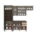 Ver imagem 3 de Cozinha Completa 10 Portas 2 Gavetas com Vidro 100% Mdf Ce798 Duna/cristal - Henn