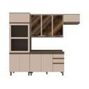 Ver imagem 2 de Cozinha Completa 10 Portas 2 Gavetas com Vidro 100% Mdf Ce798 Duna/cristal - Henn