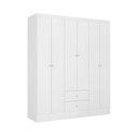 Ver imagem 1 de Guarda Roupa Casal Astro 6 Portas 2 Gavetas Branco - Thb Móveis