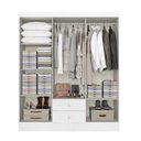 Ver imagem 3 de Guarda Roupa Casal Astro 6 Portas 2 Gavetas Branco - Thb Móveis