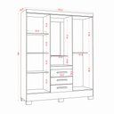 Ver imagem 3 de Guarda Roupa Paris 4 Portas e 3 Gavetas Aramóveis