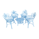 Ver imagem 1 de Conjunto de Mesa para Jardim Floral com 4 Poltronas e Mesa Baixa em Alumínio Fundido Unifer Móveis