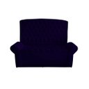 Ver imagem 1 de Kit Dubaí Cabeceira de Cama Box Casal e Recamier Baú Solteiro 90 Cm Suede Azul Marinho Eli Móveis