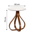 Ver imagem 2 de Mesa Bella de Canto com Tampo de Vidro Redonda Base de 70cm - Off White Luka Decor