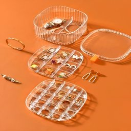 Porta Joia Caixa de Armazenamento Acrílico 3 Divisões - 2