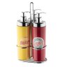 Kit para Molhos Condimentos 4 Peças Bisnaga Ketchup Maionese com Suporte Estampa Retrô Restaurante - 1