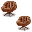 Ver imagem 1 de Kit 2 Poltrona Decorativa Estofada Base Giratória Califórnia