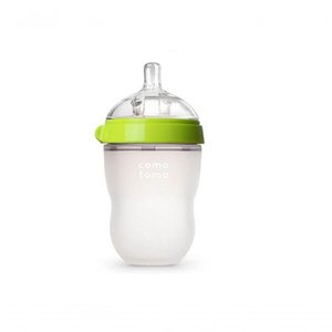 Mamadeira de Silicone Bebê Verde Rosa 1 Green 250ml