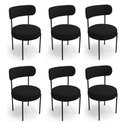 Ver imagem 4 de Mesa Jantar Vidro 160cm Nature Kit 6 Cadeiras Aço Preto Bouclê H02 - D'Rossi