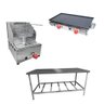 Kit Lanchonete Mesa de Manipulação 190x70cm + Fritadeira a Gás 1 Cuba + Chapa a Gás 60cm - 1