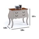 Ver imagem 3 de Cômoda Bombê Linz 2 Gavetas 81 X 89 X 40 Cm (a X L X P) - Cor Offwhite/imbuia Glazer