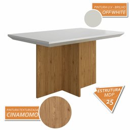Mesa com 4 Cadeiras Duda 1,36 Cin/off White/bege - Móveis Arapongas Cinamomo/off White/bege 03 - 3
