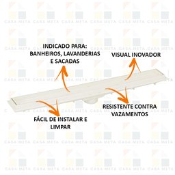 Kit 2 Ralos Linear Oculto Invisivel 50cm Para Banheiro Tigre - 2