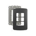 Ver imagem 1 de Placa com Suporte Margirius B3 Colors 4x2 para 3 Módulos Horizontais Grafite