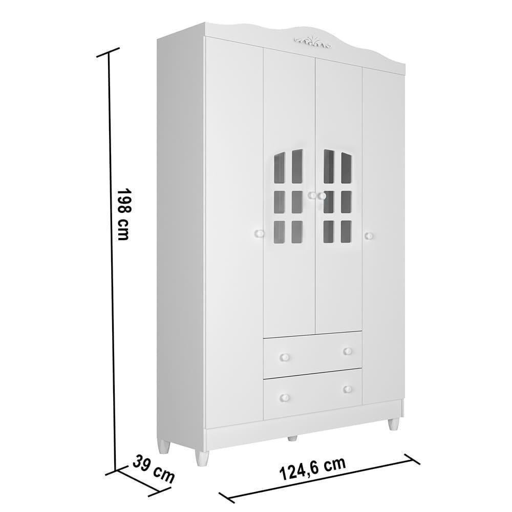 Quarto De Bebê Berço Mini Cama Guarda Roupa Cômoda Branco - 2