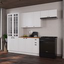 Ver imagem 1 de Cozinha Completa Bariloche 12 Portas 2 Gavetas com Vidro e Tampo 100% MDF Branco - Indékes