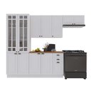 Ver imagem 2 de Cozinha Completa Bariloche 12 Portas 2 Gavetas com Vidro e Tampo 100% MDF Branco - Indékes