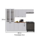 Ver imagem 4 de Cozinha Completa Bariloche 12 Portas 2 Gavetas com Vidro e Tampo 100% MDF Branco - Indékes