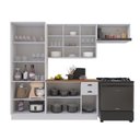 Ver imagem 3 de Cozinha Completa Bariloche 12 Portas 2 Gavetas com Vidro e Tampo 100% MDF Branco - Indékes