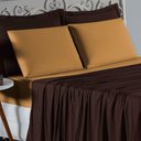 Ver imagem 3 de Jogo de Cama Casal Viúva Nobre 4 Peças Malha 100% Algodão - Marrom / Cobre