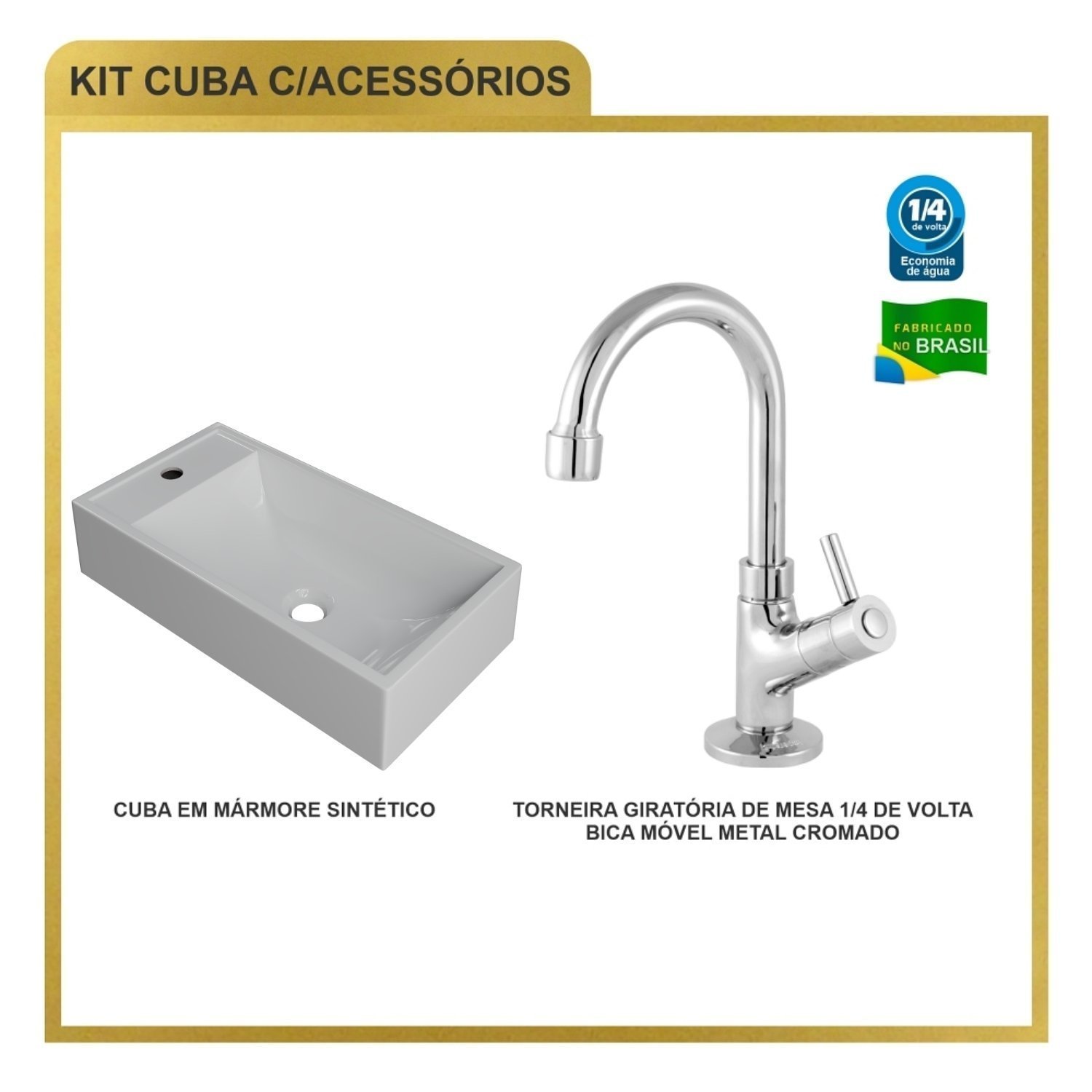 Kit Cuba Rl545 Roma com Torneira 1198 Metal - 7